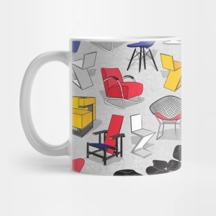 Have a seat in Bauhaus style and influence // pattern // cardboard grey background Mug